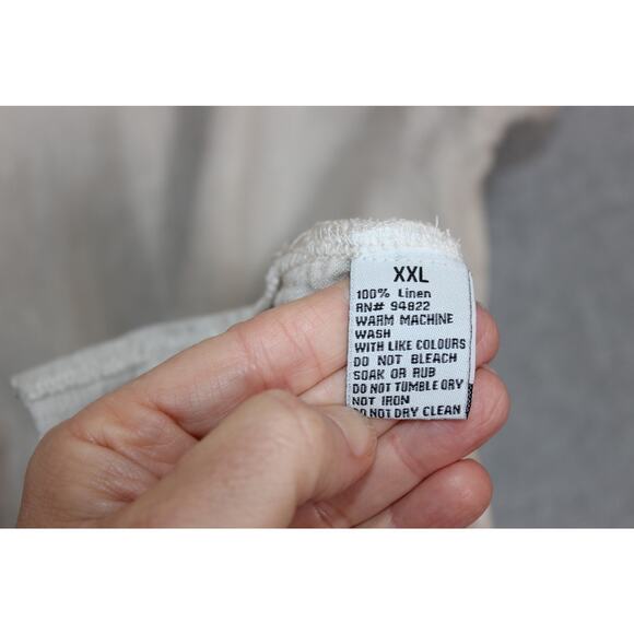 Bohio Men's XXL Shirt 100% Linen Guayabera Button Tan Short Sleeve Pockets - Picture 6 of 6